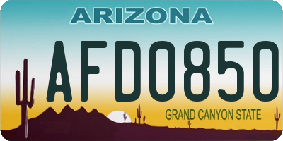 AZ license plate AFD0850