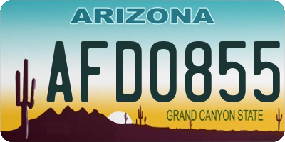AZ license plate AFD0855