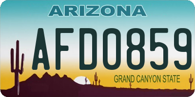 AZ license plate AFD0859