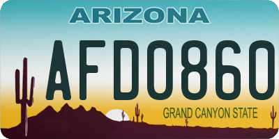 AZ license plate AFD0860