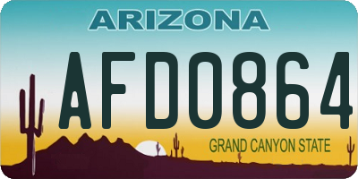 AZ license plate AFD0864