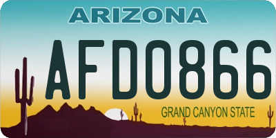 AZ license plate AFD0866
