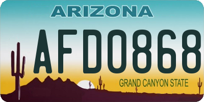 AZ license plate AFD0868