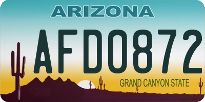 AZ license plate AFD0872