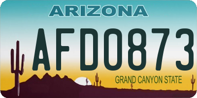 AZ license plate AFD0873
