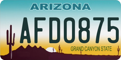AZ license plate AFD0875