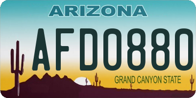 AZ license plate AFD0880