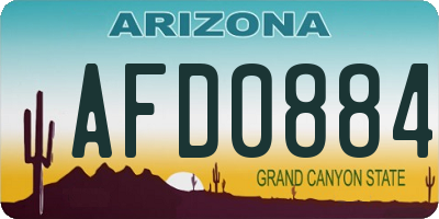 AZ license plate AFD0884