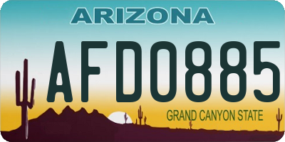 AZ license plate AFD0885