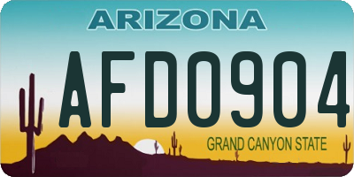 AZ license plate AFD0904