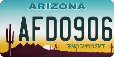 AZ license plate AFD0906