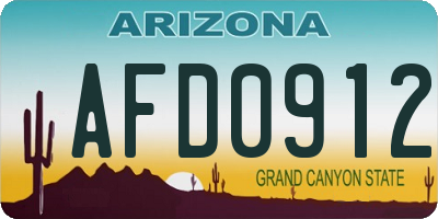 AZ license plate AFD0912