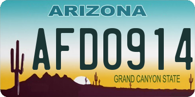 AZ license plate AFD0914