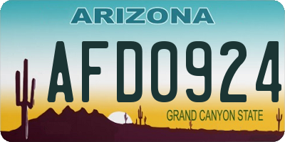 AZ license plate AFD0924