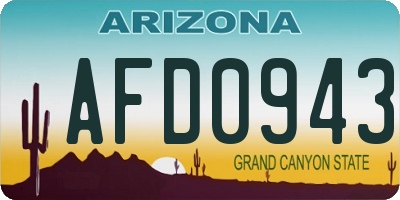 AZ license plate AFD0943