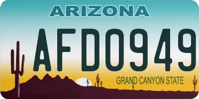 AZ license plate AFD0949