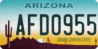 AZ license plate AFD0955