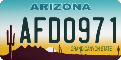 AZ license plate AFD0971