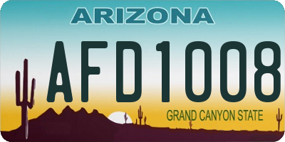 AZ license plate AFD1008