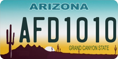 AZ license plate AFD1010