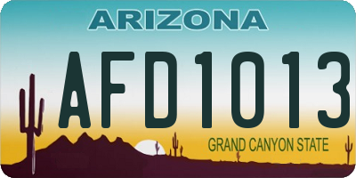 AZ license plate AFD1013