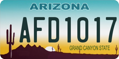 AZ license plate AFD1017