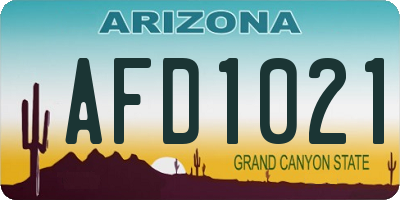 AZ license plate AFD1021