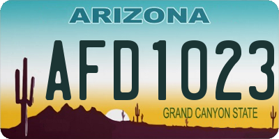 AZ license plate AFD1023