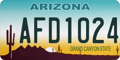 AZ license plate AFD1024