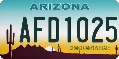 AZ license plate AFD1025