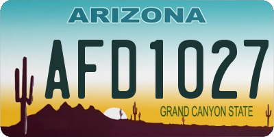 AZ license plate AFD1027