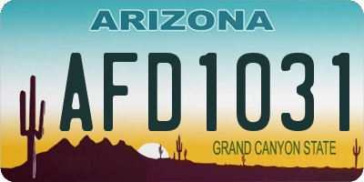 AZ license plate AFD1031