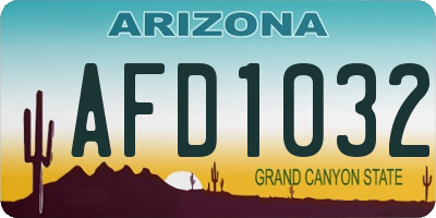AZ license plate AFD1032