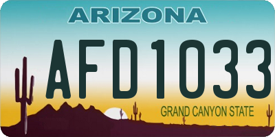 AZ license plate AFD1033