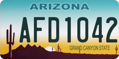 AZ license plate AFD1042