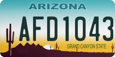 AZ license plate AFD1043