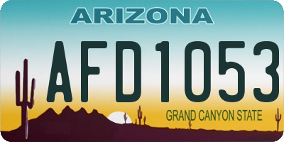 AZ license plate AFD1053