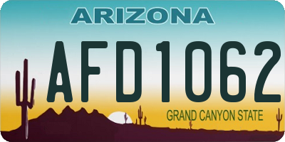 AZ license plate AFD1062