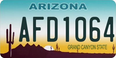 AZ license plate AFD1064