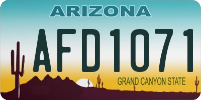 AZ license plate AFD1071