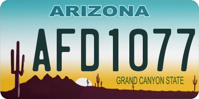 AZ license plate AFD1077