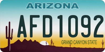 AZ license plate AFD1092