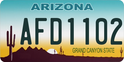 AZ license plate AFD1102