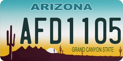 AZ license plate AFD1105