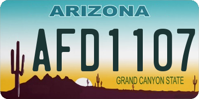 AZ license plate AFD1107