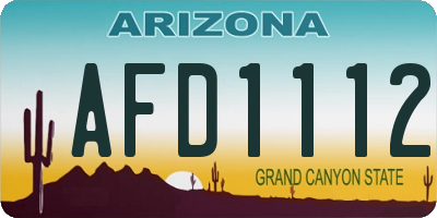 AZ license plate AFD1112