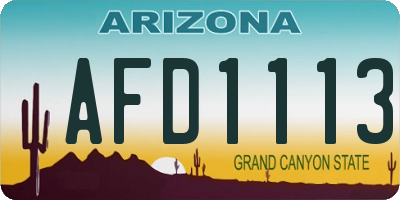 AZ license plate AFD1113