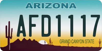 AZ license plate AFD1117