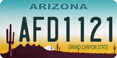 AZ license plate AFD1121