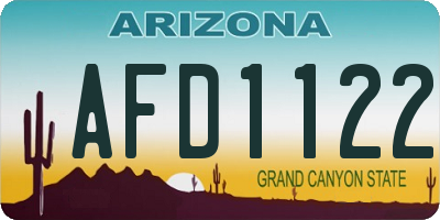 AZ license plate AFD1122